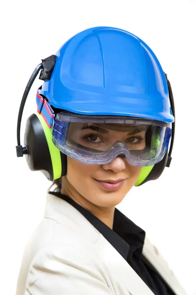 Young woman in protective workwear — Stock Photo, Image