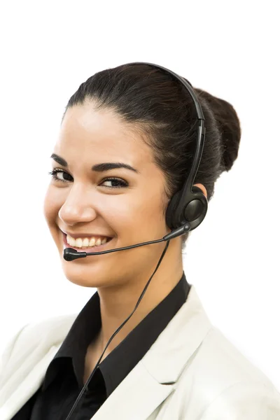 Unga call-operator — Stockfoto