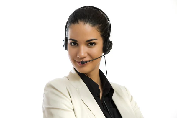 Unga call-operator — Stockfoto