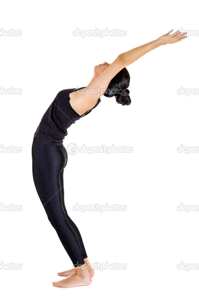 Woman training yoga