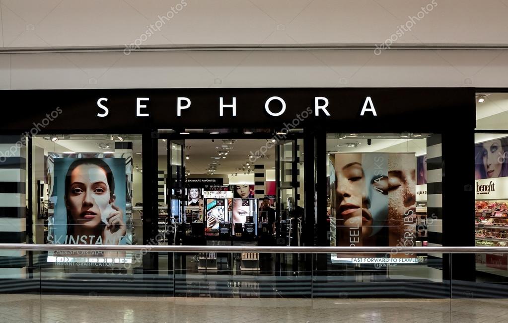 DENVER, USA - JUNE 25, 2014: Detail of the Sephora store in Denver. It is a French brand and chain of cosmetics stores founded in Paris in 1970