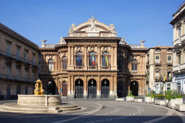 Widok Teatro Massimo Bellini Katanii Sycylia Włochy — Zdjęcie stockowe
