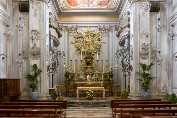 Interiér Kostela Benedikta Catanii Sicílie — Stock fotografie