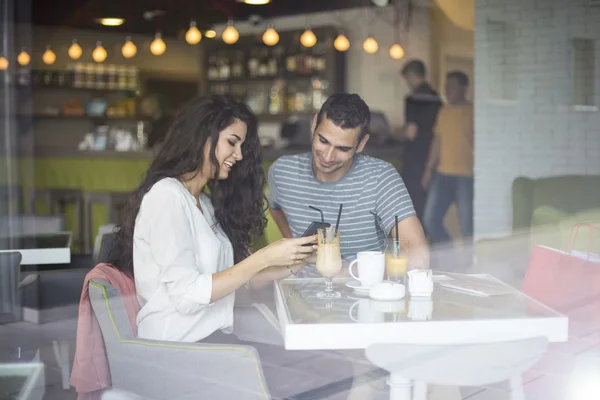 Couple in the cafe — Stock Photo, Image