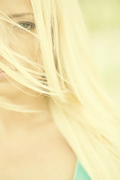 Portrait of the young blond woman — Stock Photo, Image