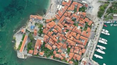 Budva, Karadağ, havadan görünümü