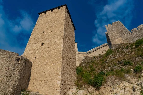 Vista Fortaleza Medieval Golubac Sérvia — Fotografia de Stock