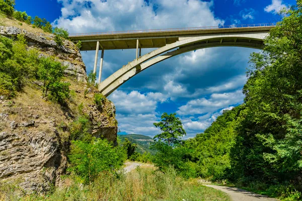 Ponte Estrada Kladovo Golubac Sobre Desfiladeiro Rio Boljetin Leste Sérvia — Fotografia de Stock