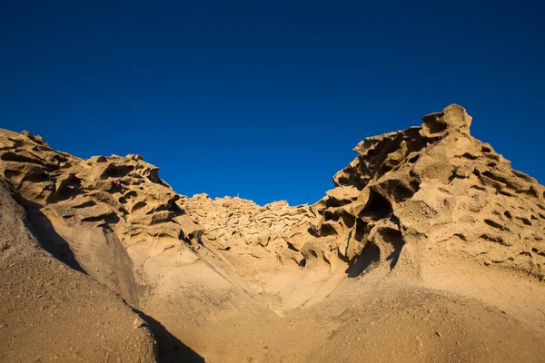 Vista Playa Vlychada Formación Rocas Arena Ceniza Volcánica Isla Santorini — Foto de Stock