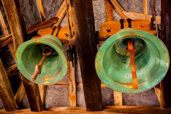 Detalle Campanas Antiguas Del Monasterio Pedro Pablo Grliste Serbia — Foto de Stock