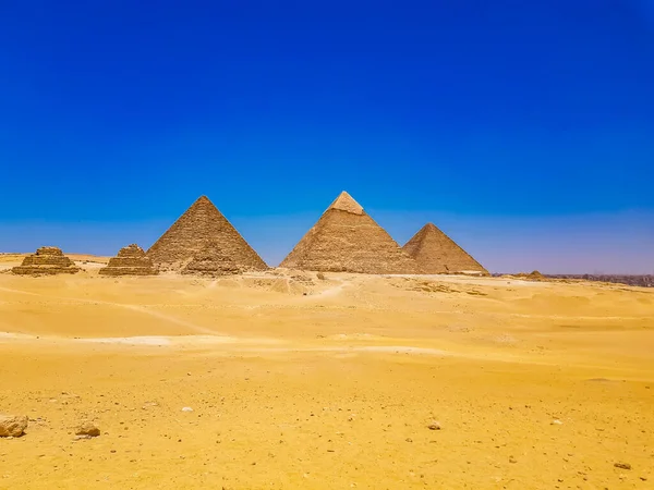 Pyramides Gizeh Égypte Vue Plateau Sud Complexe — Photo