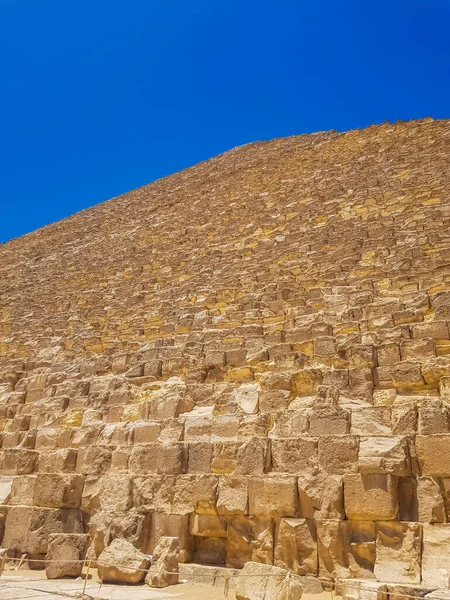 Kalksten Sten Blokke Pyramide Giza Cairo Egypten - Stock-foto
