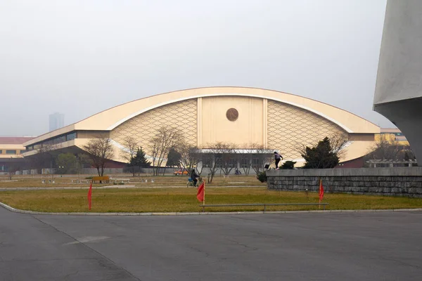 Pyongyang North Korea November 2016 Athletic Stadium Pyongyang Sports Street — Stock Photo, Image