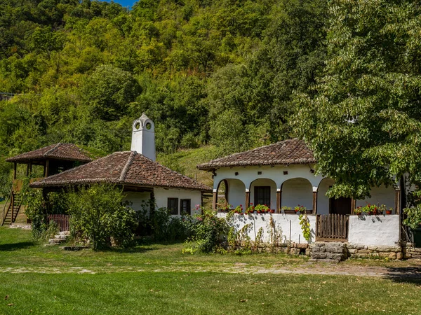 Sırbistan Lepenski Vir Kentindeki Geleneksel Yüzyıl Sırp Evine Bak — Stok fotoğraf