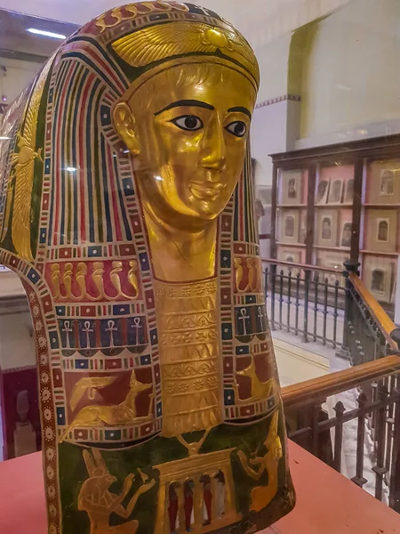 Cairo Egitto Dicembre 2021 Maschera Mummia Oro Dal Museo Egizio — Foto Stock