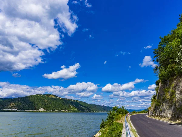 Vista Sulla Strada Del Danubio Djerdap Serbia — Foto Stock
