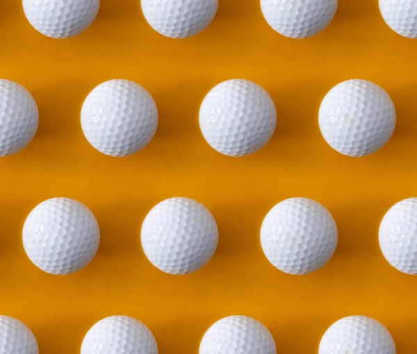 Patrón Pelota Golf Sobre Fondo Naranja — Foto de Stock