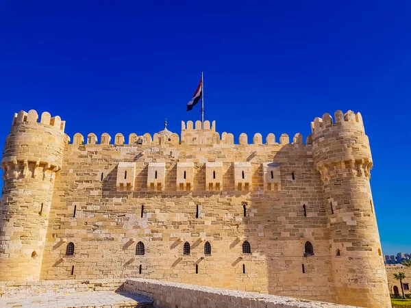 View 15Th Century Mamluk Citadel Qaitbay Alexandria Egypt — Stock Photo, Image