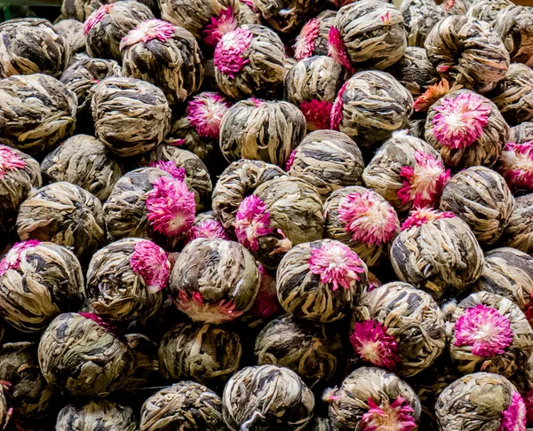 Fechar Chá Das Bolas Jasmim — Fotografia de Stock