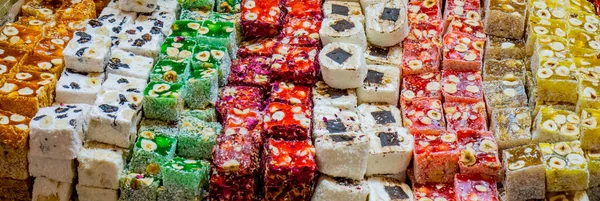 Closeup Turkish Sweet Delights Istanbul Market — Photo