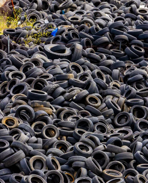 Backdrop Landfill Old Used Tires — Stock Photo, Image