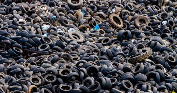 Backdrop Landfill Old Used Tires — Stock Photo, Image