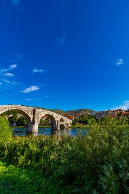 View at Arslanagic Bridge on Trebisnjica River in Trebinje, Bosnia And Herzegovina
