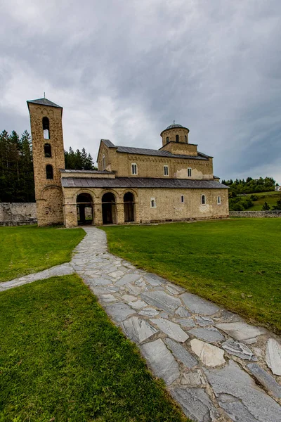 Widok Klasztor Sopocani Serbii — Zdjęcie stockowe