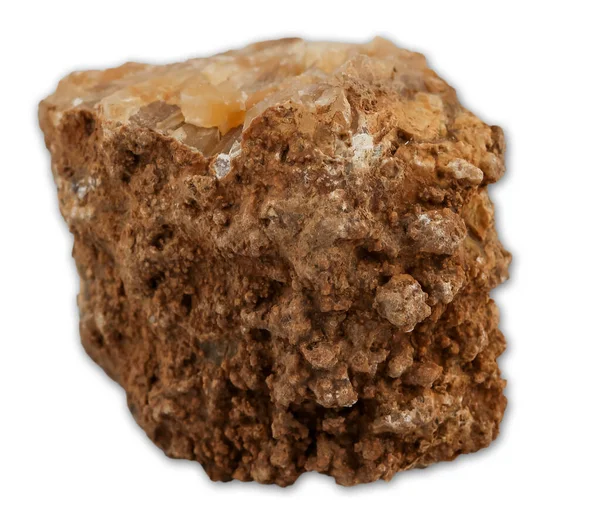 Calcite Campione Minerale Isolato Sul Fondo Bianco — Foto Stock