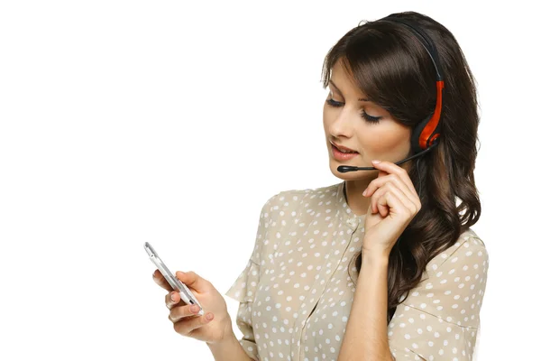 Mujer con auriculares —  Fotos de Stock