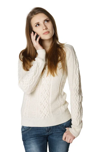 Woman with mobile phone — Stock Photo, Image