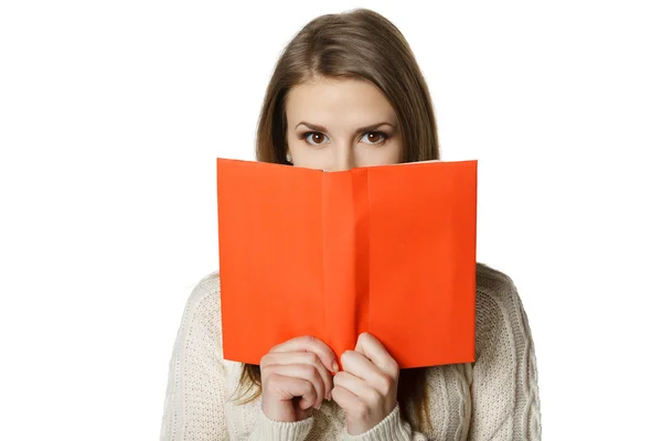 Žena držící knihu — Stock fotografie