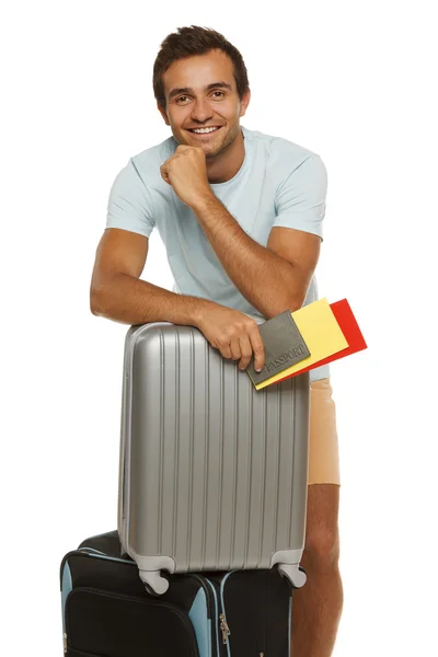 Young male going to travel — Stock Photo, Image