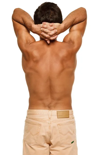 Strong athletic mans back — Stock Photo, Image