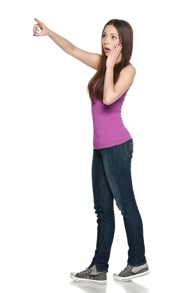 Surprised young teen female — Stock Photo, Image