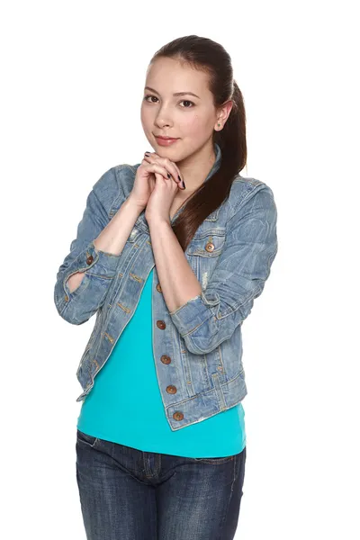 Smiling casual teen female — Stock Photo, Image