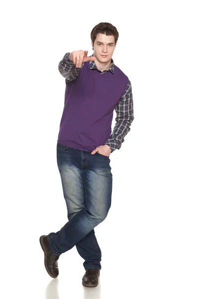 Full length man pointing at you — Stock Photo, Image
