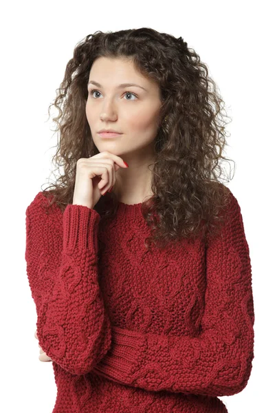 Pensive female looking sideways — Stock Photo, Image