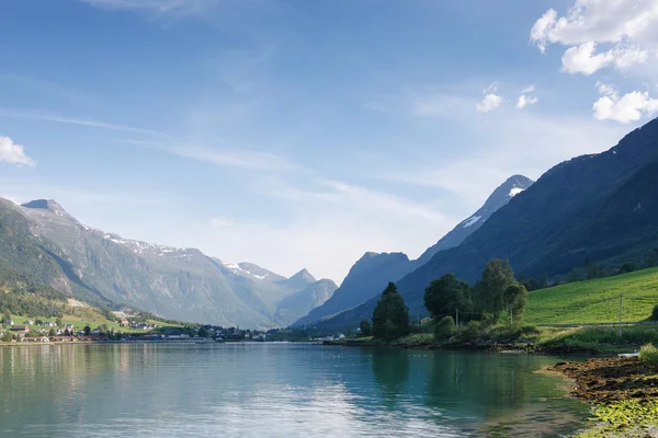 Nordfjord, Olden city, Norway — Stock Photo, Image