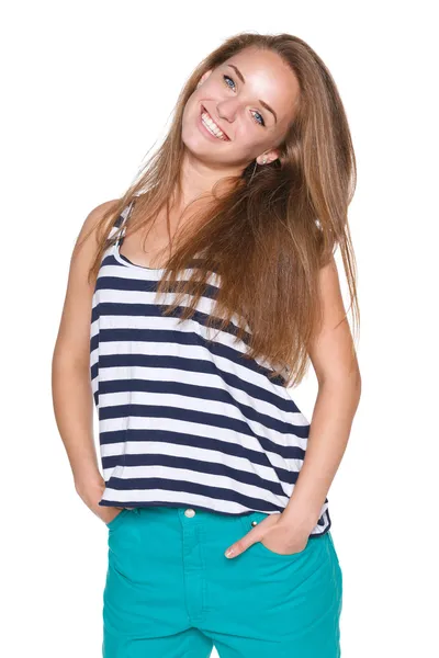 Positive Teenager Mädchen lächelnd — Stockfoto