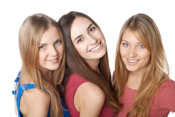 Closeup of three girls friends — Stock Photo, Image