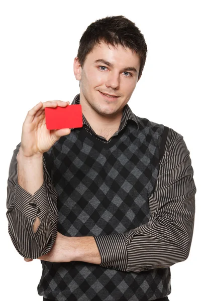Smiling confident man with folded hands — Stock Photo, Image