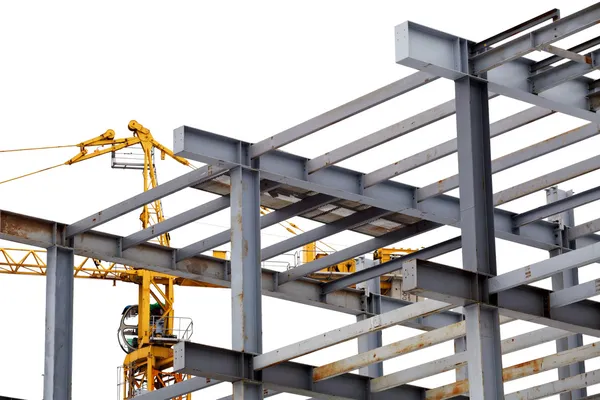 Steel construction with girders isolated — Stock Photo, Image