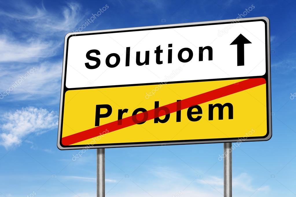 solution road sign concept