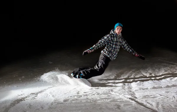 Snowboarder en action — Photo