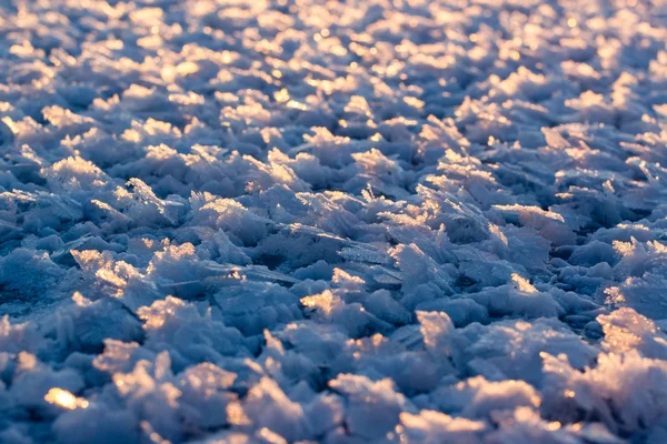 Large crystals of snow — Stock Photo, Image