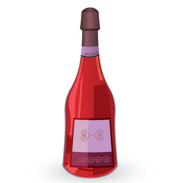 Bottle with pink wine vector illustration — Stock Vector
