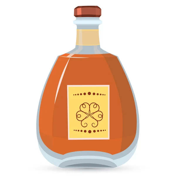 Botella con ilustración de vector de whisky — Vector de stock