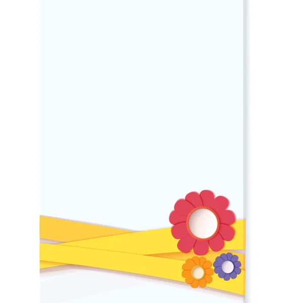 Flowers on ribbon card — Stock Vector