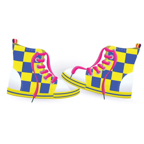 Iki sarı spor ayakkabı — Stok Vektör